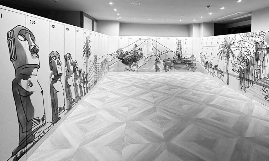 庭に面したウッドデッキ